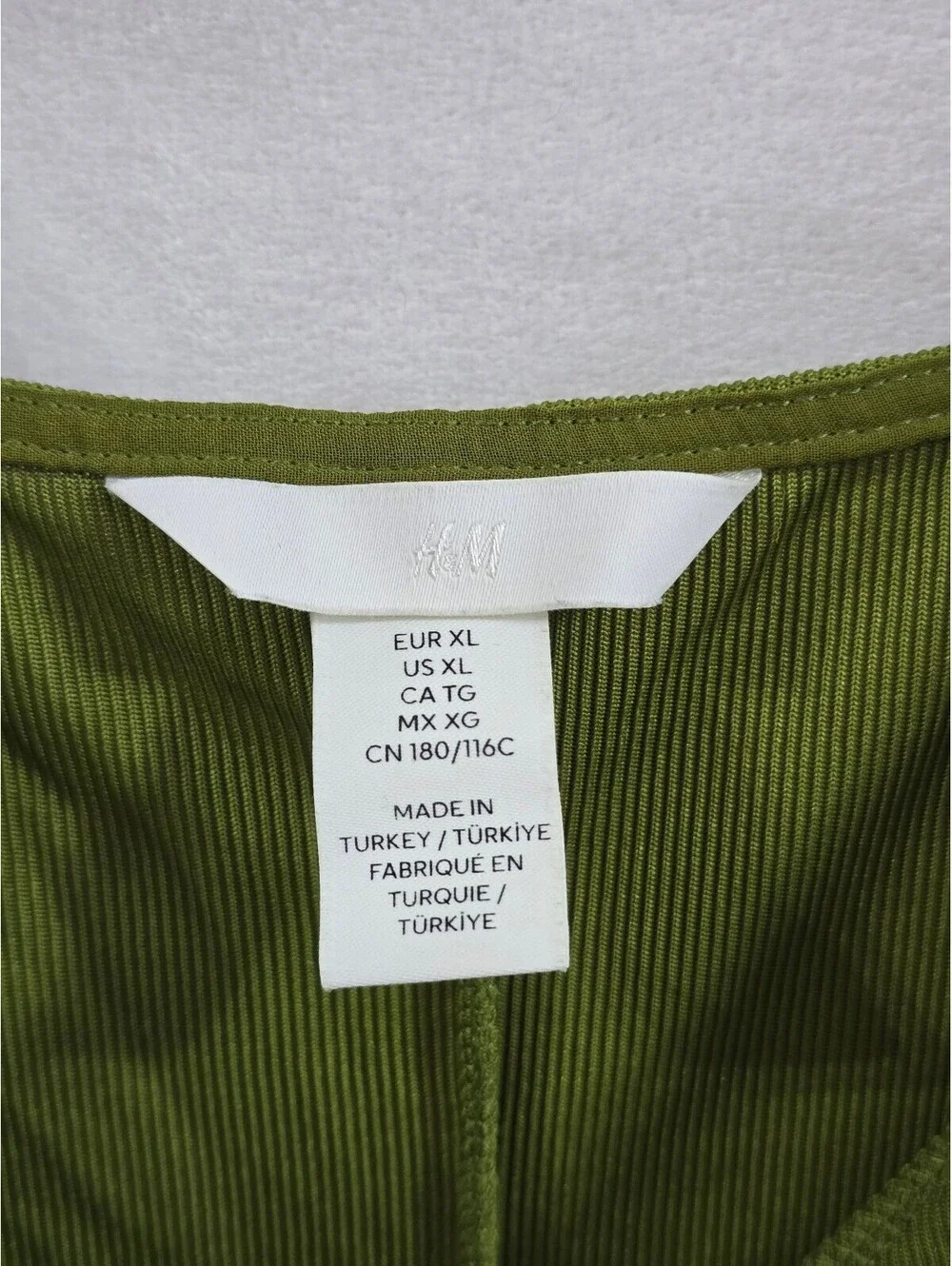 H&M Olive Green Draped Sleeveless Dress XL